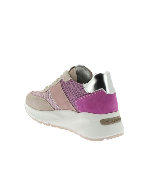 sneakers da donna in camoscio e tessuto rosa NERO GIARDINI | E409852D677